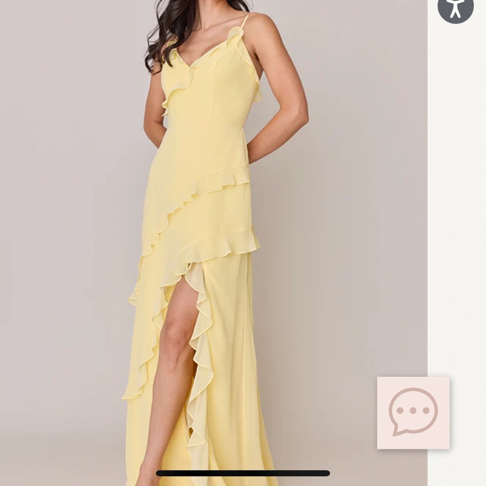 Revelry Jules Chiffon Dress - Yellow